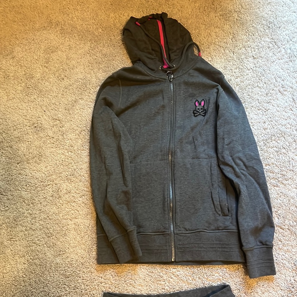 Full set: psycho bunny dark gray sweat suit